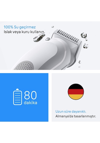 Braun Vücut Tıraş Makinesi Series 3, +3 Aksesuar, Su Geçirmez, Bg3530 8 Saat