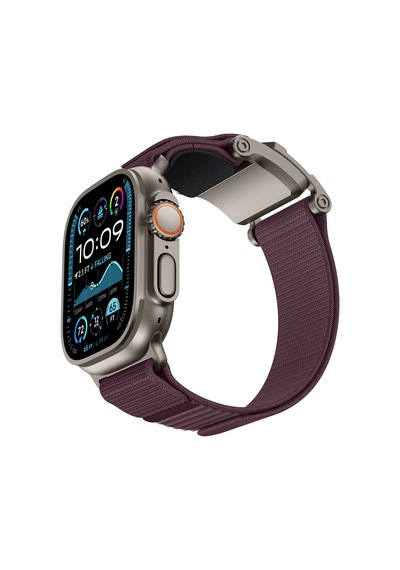 Watch 42mm Uyumlu Mohseven İwatch Mecha Sport Hasır Kordon Titanyum-mor