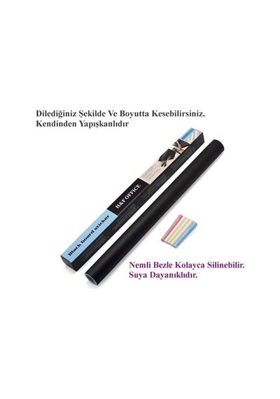 Yazı Tahtası H&f Kara Tahta Yazılabilir Rulo Yazı Tahtası Kendinden Yapışkanlı Silinen Sticker Genel