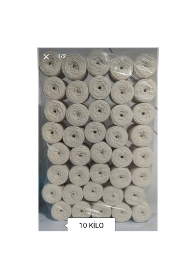 10 Kg Makrome Ipi Taranabilir 3 Mm Tek Büküm Ekru