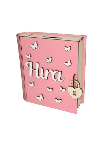 Kişiyeözel Isimli Kitap Kumbara -Hediyelik Dekoratif Kumbara