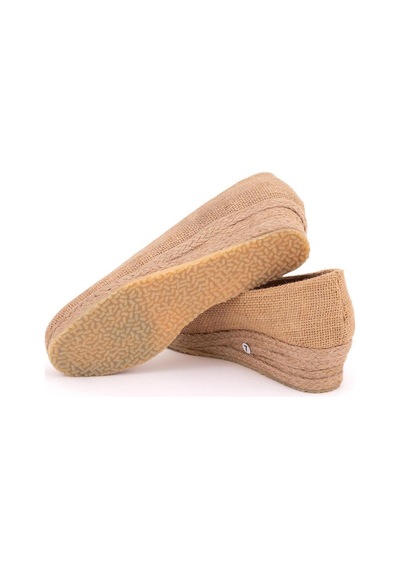 Star Tombis Hasır Günlük Rahat 3cm Anne Ayakkabısı Dolgu Topuklu Gova3cm-0054 Koyu Bej