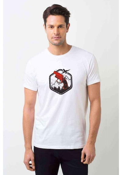 Pubg Flare Gun Baskılı Beyaz Erkek Tshirt