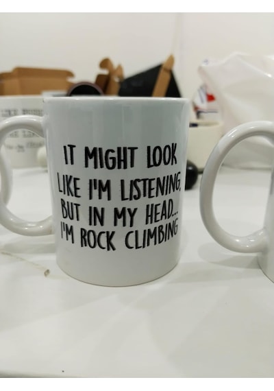 Rock Climbing Kupa - Tırmanma Sporu Komik Seramik Bardak Sporcu Hediyesi 325ml 6998