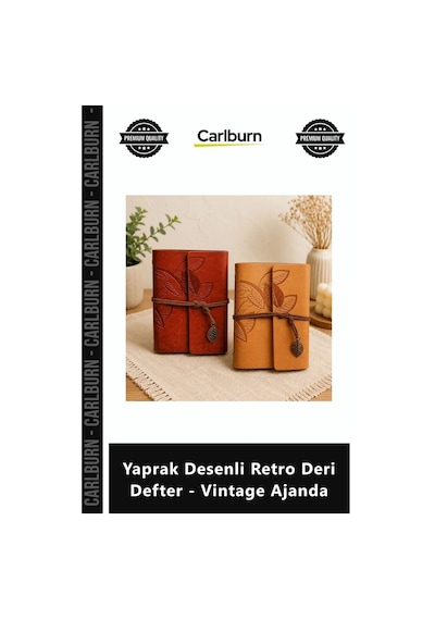 Özel Üretim Eskitme Nostaljik Hediyelik Günlük Yaprak Desenli Retro Deri Defter Vintage Ajanda