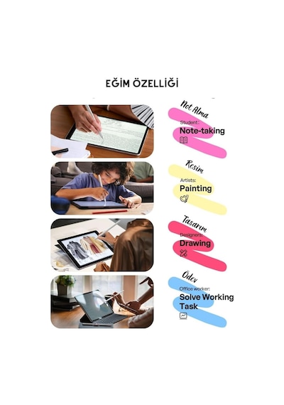 Apple Uyumlu iPad, Profesyonel Stylus Kalem Palm Rejection Özellikli Manyetik Şarj Aparatlı Pencil 2 Tablet Kalemi
