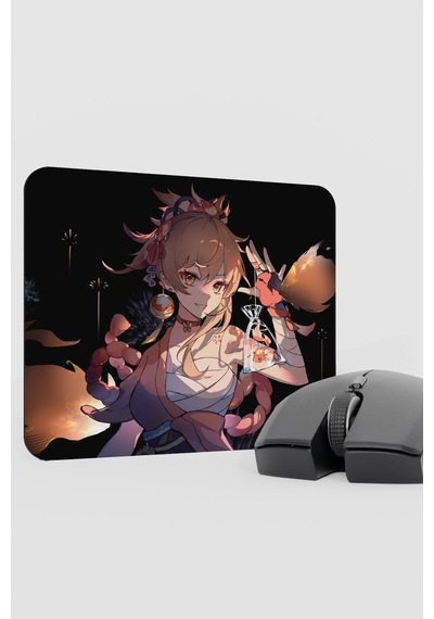 Yoimiya Genshin Impact Anime Gacha V5 - 22x18 Gaming Mouse Pad Fare Altlığı