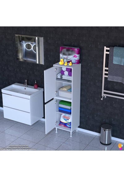 Eliusta Nuve Geniş Depolama Alanlı Dolap 45 Cm Banyo/mutfak Çok Fonksiyonlu 45x138x32,5 Cm Saklama Dolabı Beyaz Eliusta Nuve Geniş Depolama Alanlı Dolap 45 Cm Banyo/mutfak Çok Fonksiyonlu 45x138x32,5 Cm Saklama Dolabı Beyaz