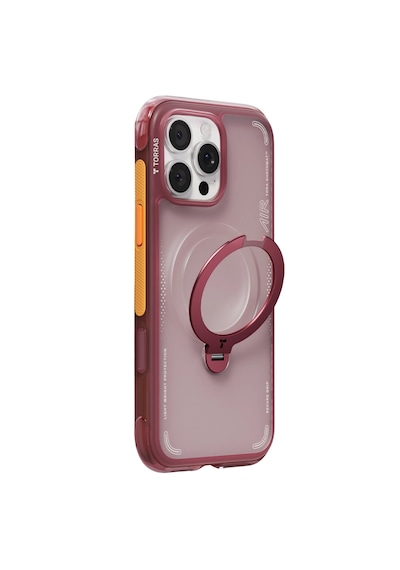 Torras Apple iPhone Uyumlu 16 Pro Max O Stand Spin Air Serisi Magsafe Kılıf Kırmızı