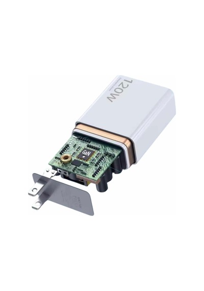 120w Şarj Aleti Hızlı Çift Turbo Şarj Aleti Seti Beyaz