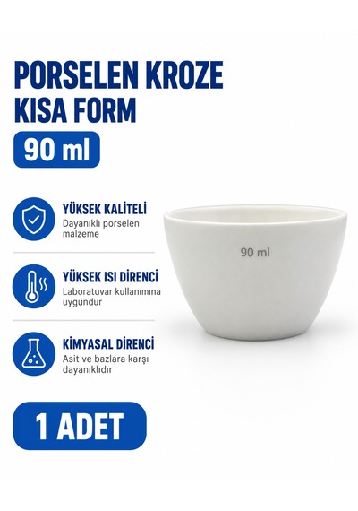 Porselen Kroze 90 Ml Kısa Form 1 Adet