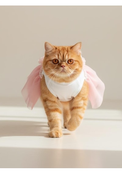 Rosie Pink Tütü Kedi Kıyafeti Pembe Tütülü Elbise Kediler İçin