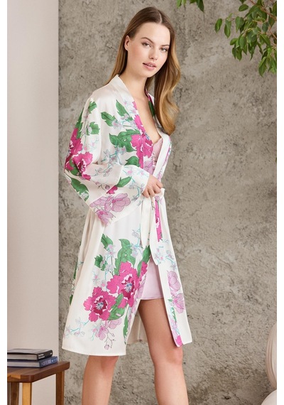 Pierre Cardin Saten Emprime Gecelik & Sabahlık Takım - 2415 001