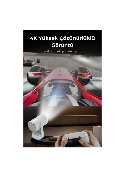 Taşınabilir Projeksiyon Ps5 X Box Bağlantılı Oyun Sinema Projektör Full Hd 4k Android Şarjlı Beyaz - 868153474
