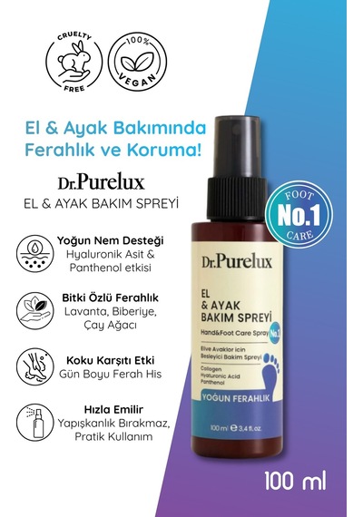 El & Ayak Bakım Spreyi Koku Gidermeye Yardımcı Tırnak Bakım Spreyi 100 Ml