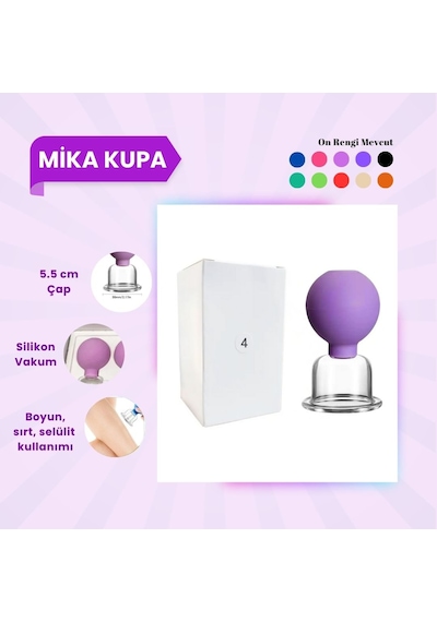 Silikon Vakumlu Mika Yüz Masaj Kupası No:4 Koyu Mor Çok Renkli