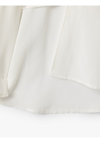 Koton Keten Karışımlı Uzun Geniş Kollu Kruvaze Kimono Kırık Beyaz 5sak60007pw Ekru