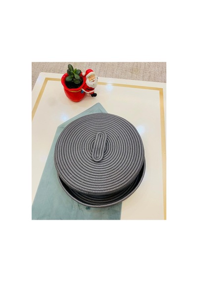 Doğal,jüt,hasır,35x35 Kapaklı Desenli,sepet,dolap Içi,çocuk Odası,düzenleyici,ekmek Sepeti Antrasit Antrasit