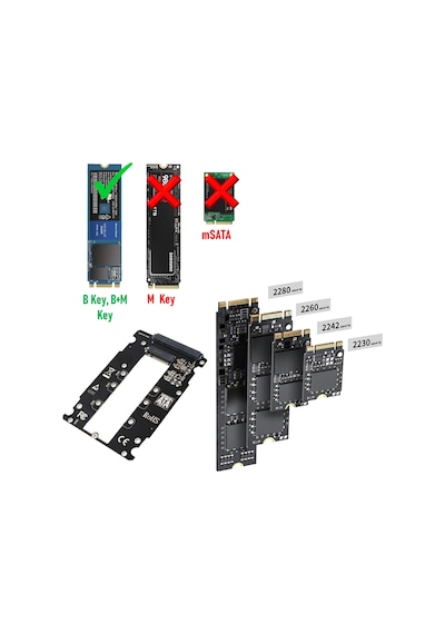 JEYI S118S M.2 SATA B-Key B+M-Key SSD to 2.5 inch SATA Adaptör