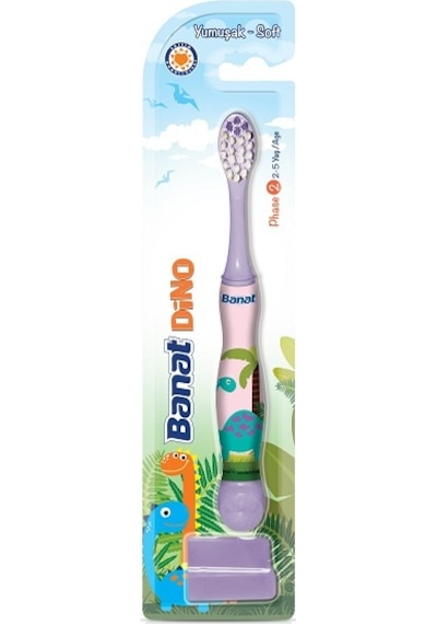 Banat Dino 2+ Yaş Kapaklı Çocuk Diş Fırçası Soft
