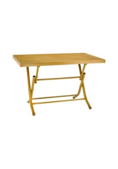 Buyukarısoy Gardelia 1.Sınıf Katlanır Beyaz Ve Teak 70X120 Plastik Masa Bahçe