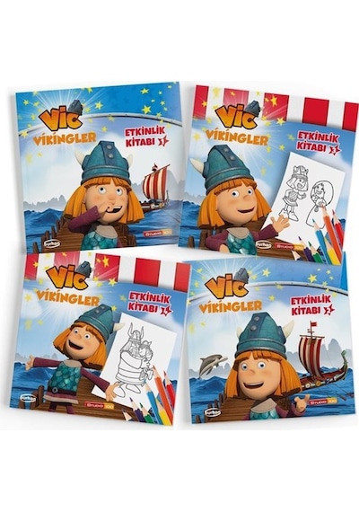 Vikingler Etkinlik Kitapları Seti - 4 Kitap Takım - Reyha Cerit Bala - Burhan Yayıncılık