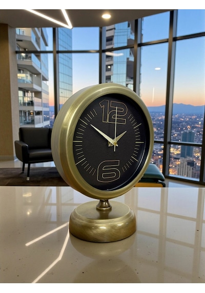 Retro Modern Tasarım 25 X 20 Cm Metal Masa Saati Çok Renkli