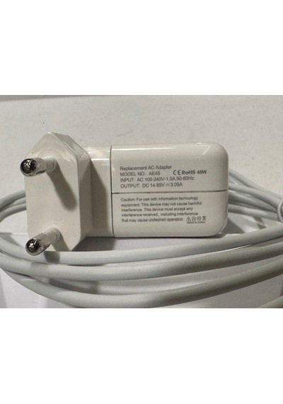 Apple Uyumlu MacBook T Uçlu 14.85 Volt 3.05 Amper Magsafe2 Adaptör 45 Watt Magsafe2 Adaptör