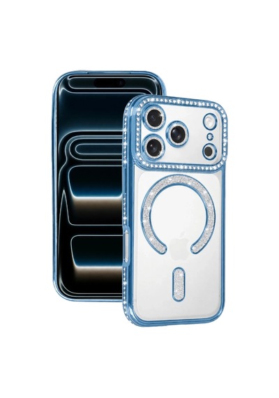Zenviya21 Newface Apple İphone 18 Pro Max Joke Simli Magneticsafe Kılıf - Sierra Blue Zenya785 renkli