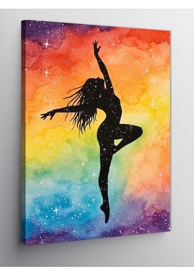 Kanvas Tablo Renkli Siluet Dansı 100cmx140cm