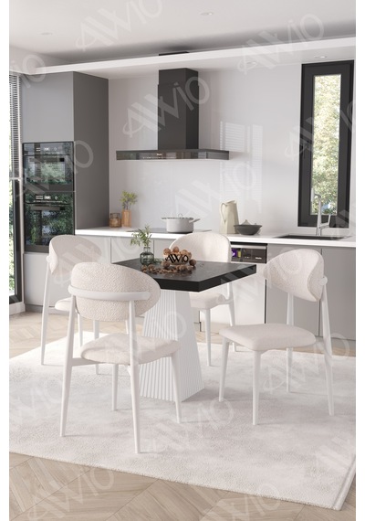 Avvio Essen Beyaz Polo Metal Sandalye 90x90 Kare Yemek Masası Mutfak Masası Masa Sandalye Takımı Siyah Mermer Avvio Essen Beyaz Polo Metal Sandalye 90x90 Kare Yemek Masası Mutfak Masası Masa Sandalye Takımı Siyah Mermer