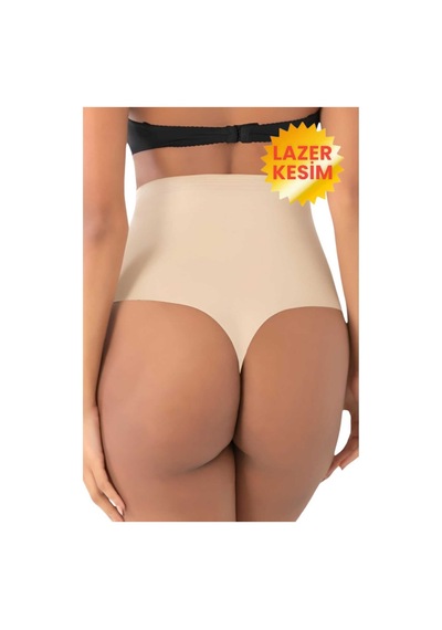 Uniquetrenders Kadın Lazer Kesim Ve Toparlayıcı String Korse Ten Rengi