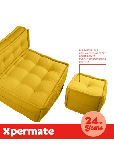 Xpermate Duoflex Sırtlı Minder İskandinav 80x80x30 Sarı
