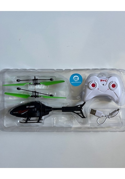 Uzaktan Kumandalı Helikopter 18 Cm Siyah Renkli