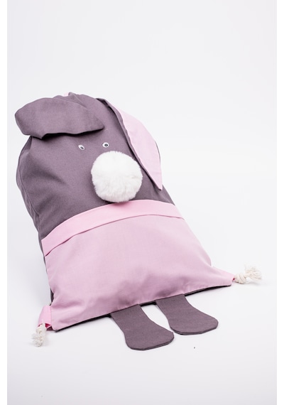 Fabric Craft Bag Çocuk Sırt Çantası Tavşan Figürlü Pembe Pembe - Gri