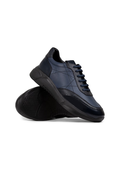 Deery Hakiki Deri Lacivert Erkek Sneaker Ayakkabı - 01962Mlcve01 Lacivert