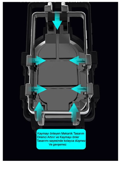 Gidon Ve Ayna Bağlantılı Darbeye Dayanıklı Titreşim Önleyici Moto Siyah