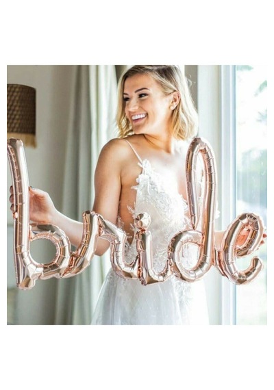 Bride To Be Imza Folyo Balon 10 Adet Rose Gold Balon 2 Adet 16 İnc Kalp Folyo Balon Canyon Rose