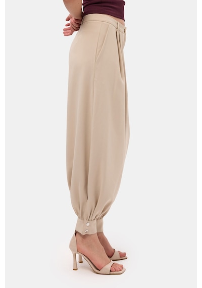 Itsbasic Kadın Bej S6-106 Bol Kesim Paça Detaylı Binici Pantolon