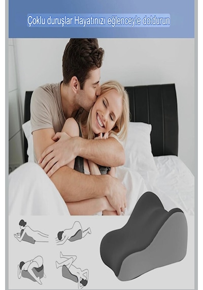 Romantic Çiftler İçin Visco Kama Yastık İlişki Pozisyonları Ve Çok Amaçlı Ergonomik Destek Gri