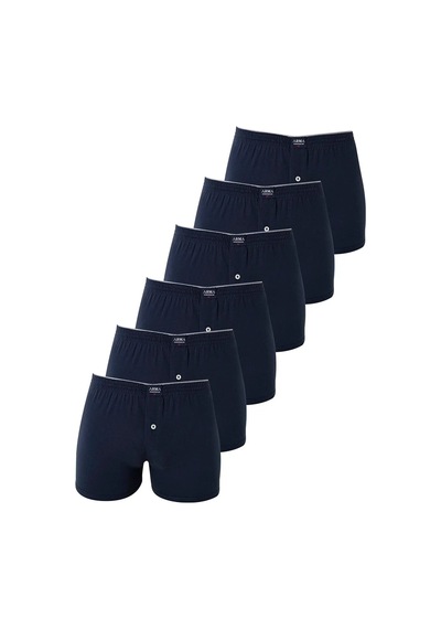 Hadpols Özel Seri Tekstil Alışveriş Kişilik 6'lı Paket Lacivert Erkek Penye Havlu Bel Boxer %100 Pamuk