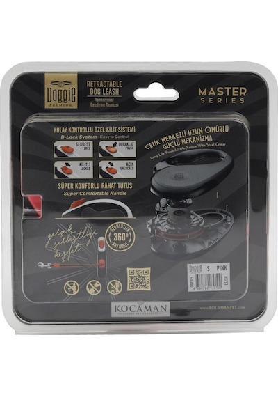 Doggie Master Small Otomatik Tasma 5 Metre Pembe