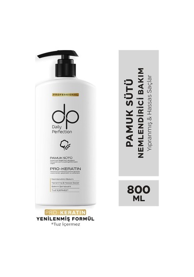 Dp Daily Perfection Şampuan Pamuk Sütü 800 ML & Saç Bakım Kremi Çörek Otu Yağı 500 ML