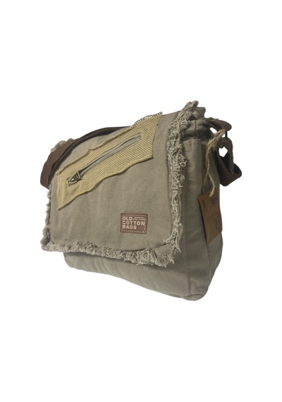 Old Cotton Cargo Vintage Salaş Orta Boy Unisex Günlük Çapraz Postacı Tablet Çantası M 32 Cm X 27 Cm Bej