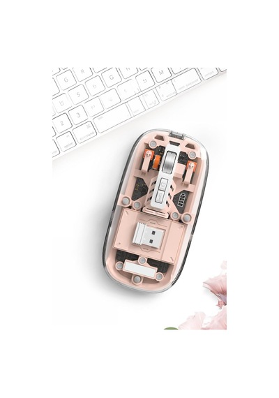 Sessiz Şeffaf Tasarım Zarif Ev Ofis Oyuncu Hem Bt Hem Dongle İle Kullanılabilir Mouse Telefon Pc Diğer