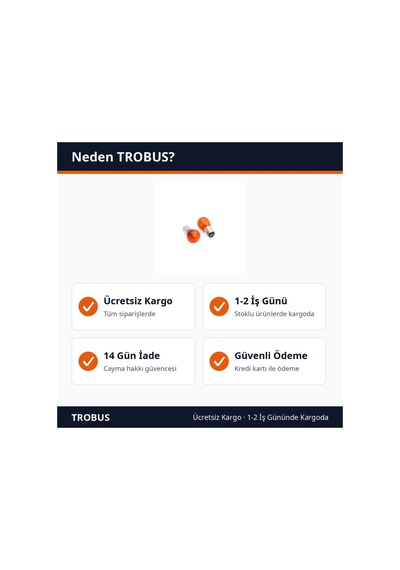 Trobus Fren Sinyal Ampulü Baz15d 7225 21/5w 12v Halojen Çift Duylu 2 Adet Turuncu