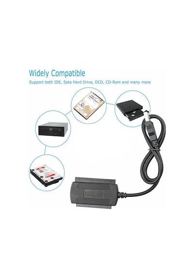 Usb Ide Sata Çevirici Dönüştürücü Hdd Cd/Dvd-Rom Harddisk Kablosu