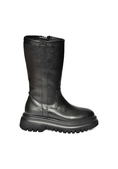 Fox Shoes R312104909 Siyah Kalın Tabanlı Kadın Çizme Siyah
