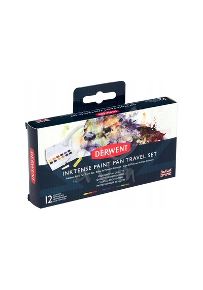Derwent Inktense Sulu Boya Seyahat Seti Yarım Tablet 12li