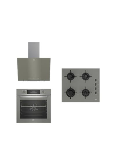 Beko BFC 330 G - Bocd T 6011 EG - BDE 6040 G  Gri Ankastre Set